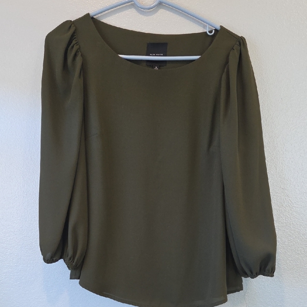 Alex Marie Olive Green Blouse